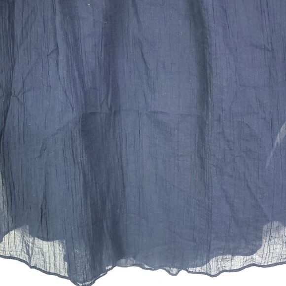 J Crew Top Womens Size 2 Embroidered Gauze Lightweight Navy Crochet Sheer Beachy - Picture 5 of 10